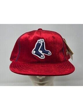 Boston Red Sox American Needle Red Velour Fitted Hat Size 8